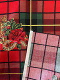 Vintage Christmas Plaid Fabric by Buena Vista Designs, USA:  Sold by the yard, Cotton