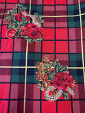 Vintage Christmas Plaid Fabric by Buena Vista Designs, USA:  Sold by the yard, Cotton