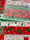 Happy Holidays Christmas Fabric Panel by Sue Dreamer for Fabric Country: 17" X 17"