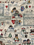 Let it Snow Winter Fabric: Dianna Marcum for Marcus Bros Textiles-  Vintage, By the yard