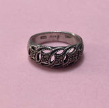 Vintage Sterling & Marcasite Ring by Helen Andrews, Inc.-  Size 7.5