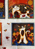 Fancy Cats Panel by Makover UK: Cotton Fabric, Sold as a Piece