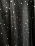 Silver Geometric Shapes on Black 85% Nylon 15% Spandex Fabric: 58/60" wide, Sold by 1/2 yard, Vintage