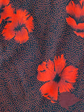 Red and Black Hibiscus Fabric Sold by the piece 56/58" wide by 2+ yards