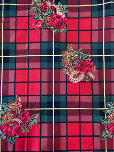 Vintage Christmas Plaid Fabric by Buena Vista Designs, USA:  Sold by the yard, Cotton