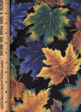 Vintage Fall Leaves Fabric VIP by Cranston Print Works 58" wide Sold by 1/2 Yard 100% Cotton