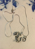 Ferocious Dragon Sterling Silver Pendant and Necklace- Vintage