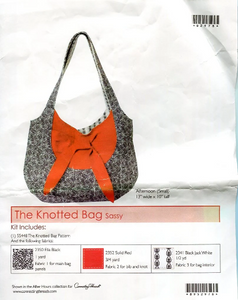 Sassy Knotted Bag  Pattern and Fabric in Red, Black and White