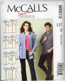 McCall's Pattern 6613: Misses'/Men's Shirts- Palmer/Pletsch Fashion, Fits XL, 2X & 3X