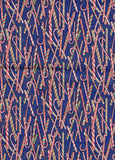 Denim looking fabric with pink red & green candy canes