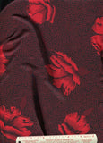 Red and Black Hibiscus Fabric Sold by the piece 56/58" wide by 2+ yards