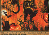Wicked Fire Black Cat Halloween from Timeless Treasure Fabrics of SoHo 5/8 yard piece