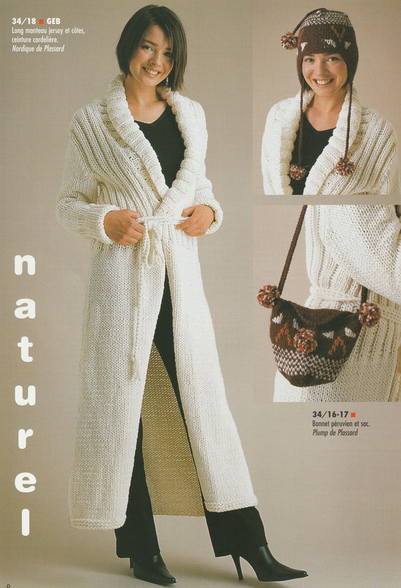Digital Knitting Pattern: Long Coat with Extras