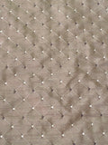 Pale Golden Khaki Poly Faux Silk with light & dark diamond pattern 58" wide, Sold by the yard.