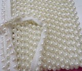 Pearl Lip Cord Trim, White, 7mm beads about 3/4" wide, Sold by the Yard.
