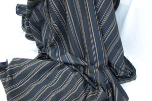 Vintage Black knit stretch fabric with Gold Metalic stripes  60/62" wide Very Steam Punk or Tailored