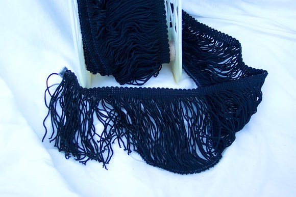 Black Fringe, 100% polyester, about 4