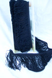 Black Fringe, 100% polyester, about 4" long, 2.75 yard piece.