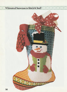 Needlepoint Snowman Christmas Stocking- Digital Download