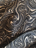 Pleated Knit Fabric- Black/White/Gray Swirls  60" wide, almost 4 yards in one piece  Wild & Wonderful