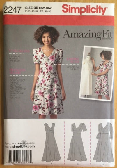 Woman's Dress with Empire Waist: Simplicity 2247- Sizes 20W-28W