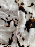 Faux Fur in a Miniature Longhorn Cattle Print: Very Soft, Sold as a Piece