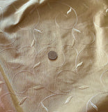 Faux Silk Fabric Pale Gold Swirled Leaves on Pale Gold Broken Lines 60" wide By the yard