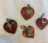 Vintage Amber Heart Pendant