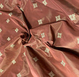 Embroidered Gold Medallions on Copper Taffeta 60" wide Sold by the yard