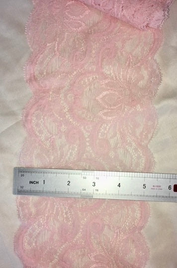 2.5 Yards, Light Pink Stretch Lace Fabric