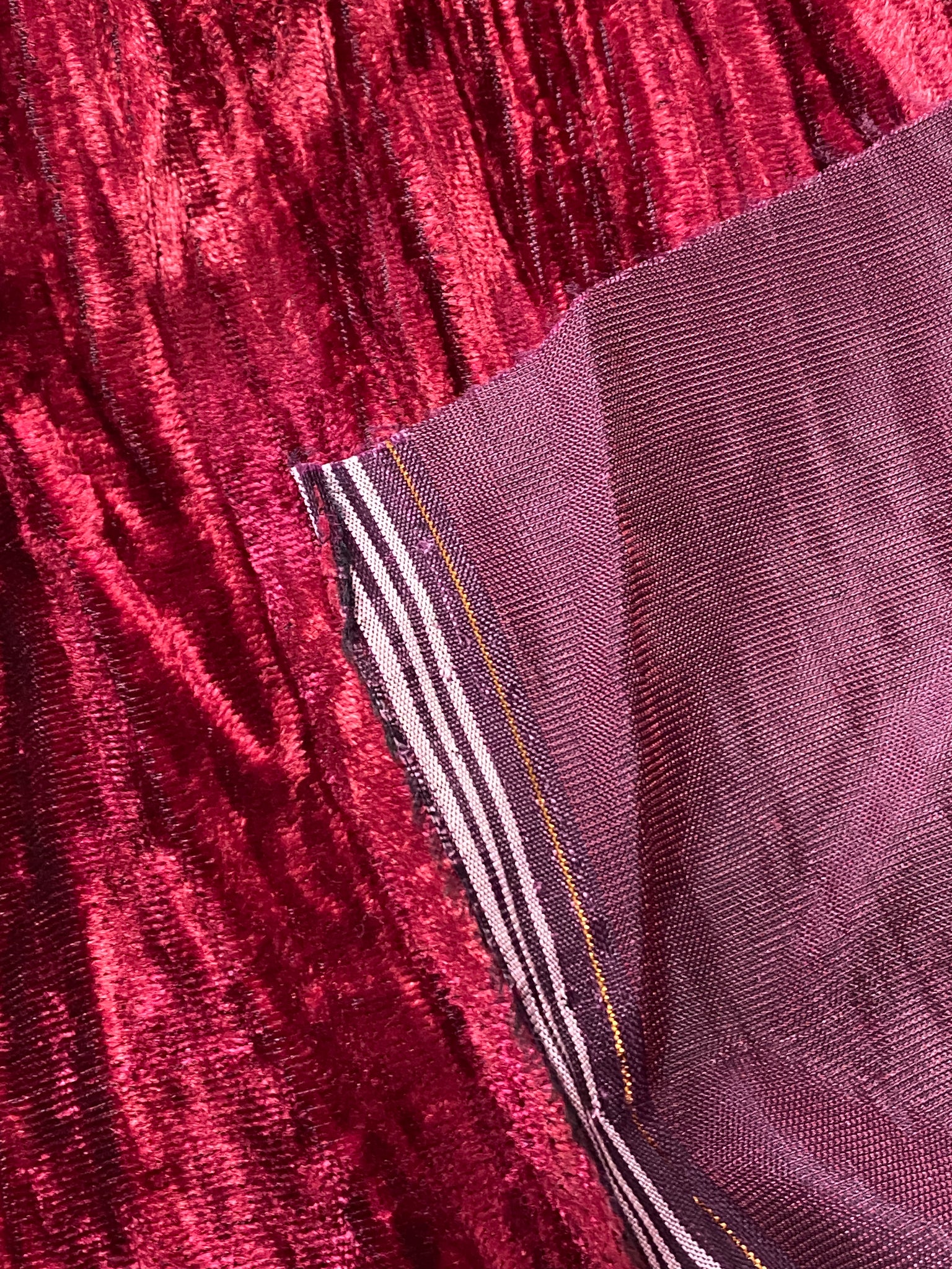Ruby Red Vintage Crushed Velvet Fabric One piece 3+ yards –  originalwoolydragon