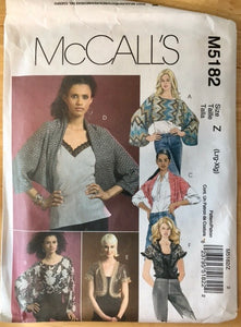 Shrugs: Sewing Pattern McCall's 5182 Sizes 16-22