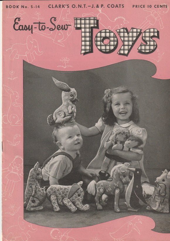 Vintage Sewing Pattern Book- Easy to Sew Toys Digital Download PDF