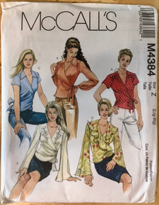 Misses Wrap Top Sewing Pattern: McCall's 4384, Sizes 16-22