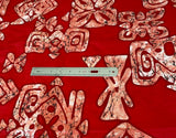 Vintage Red Batik Cotton Fabric: a 44" wide x 2.5 yard piece