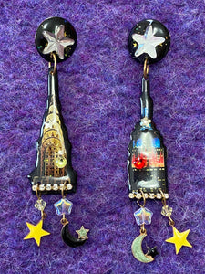 Vintage Hand Crafted Earrings: Chrysler Building & Empire State Building (1970's)