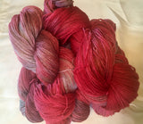 CRANBERRY FIELDS Wool/Tencel Sock Yarn- Hand Painted
