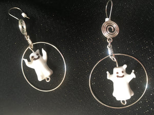 Good Luck Lampwork Ghosts Earrings