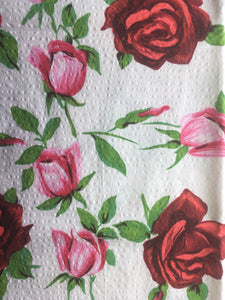 Rose Covered Cotton Plisse' Fabric 50" x 3/4 of a yard