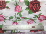 Rose Covered Cotton Plisse' Fabric 50" x 3/4 of a yard