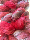 CRANBERRY FIELDS Wool/Tencel Sock Yarn- Hand Painted