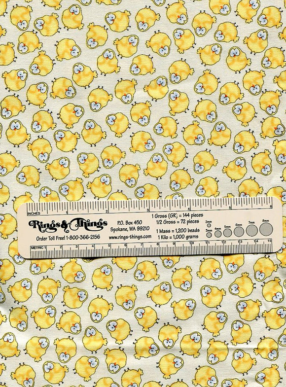 Wide eyed chicks cotton fabric Manufactured by Timeless Treasures Farm Pattern C5591 1+ yard of 43