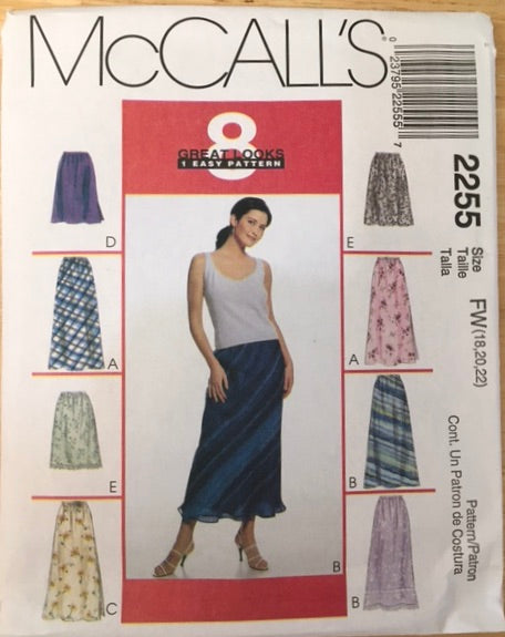 Skirt Sewing Pattern: McCall's 2255