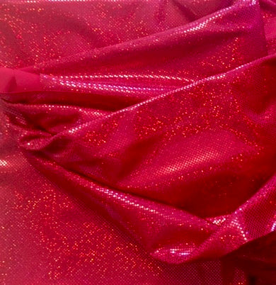 Metallic Stretch Knit, Rich Lipstick Red, Tiny Foil dots shimmer & shine, 60