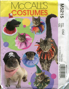 Cat and Small Dog Hats and Neckwear  McCall's Sewing Pattern 5215