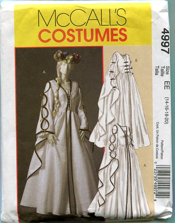 Sewing Pattern M4997: Costume for Cosplay, Renaissance, Size 14-20