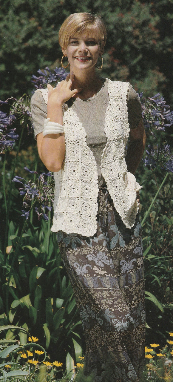 Vanilla Swirls Crochet Vest Pattern for Digital Download