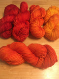DRAGON'S FLAME Color Gradient Yarn Set of 5 skeins of Merino/Cashmere