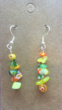 Millefiori Dangle Earrings Hand Crafted Sterling Silver French Wires