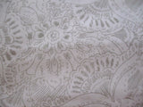Ecru on White Cotton Fabric Floral Print- 1.25 yards, 58" wide